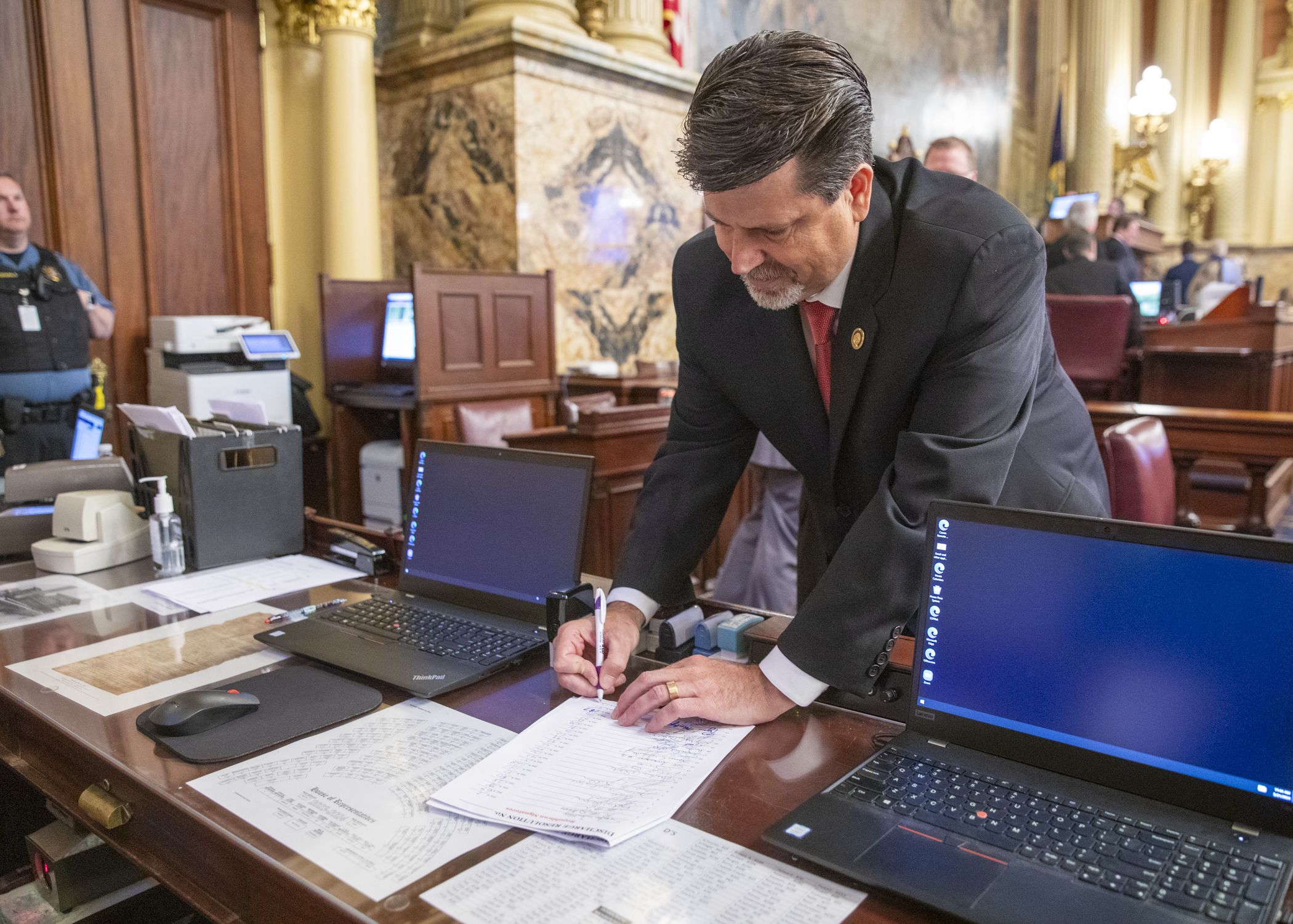 Olsommer Signs Discharge Resolution to Advance Voter ID 